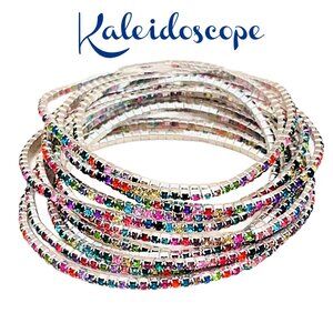 " Kaleidoscope " 12 Rhinestone Stacking Stack Bracelets – Sparkle